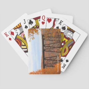 Colorful Autumn View of Kinzua Bridge Skywalk Poker Cards