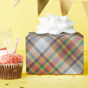 Colorful Autumn Winter Colored Stripes Pattern Wrapping Paper