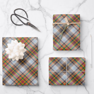 Colorful Autumn Winter Colored Stripes Pattern Wrapping Paper Sheets