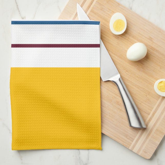 Colorful Autumnal Mulberry Amber Stripes Kitchen Towel (Quarter Fold)