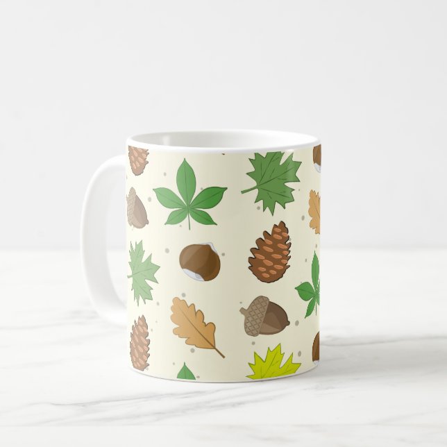 Colorful Autumnal Season - Nature Pattern  Coffee Mug (Front Left)