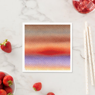 Colorful Autumnal Watercolor Sunset Découpage Napkins