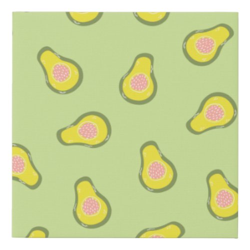 Colorful Avocado Green Pastel Background Pattern Faux Canvas Print