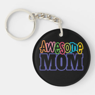 Colorful Awesome Mom Mother's Day Keychain
