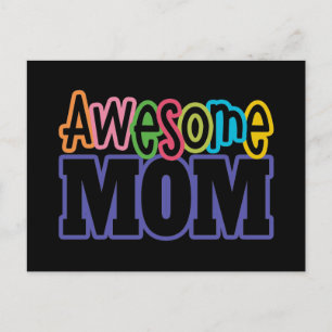 Colorful Awesome Mom Mother's Day Postcard