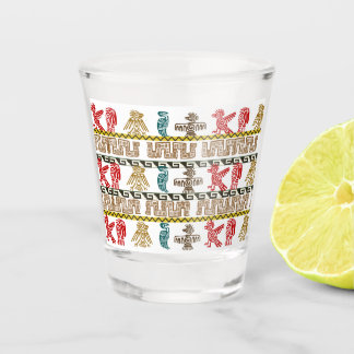 Colorful Aztec Art & Symbols Shot Glass