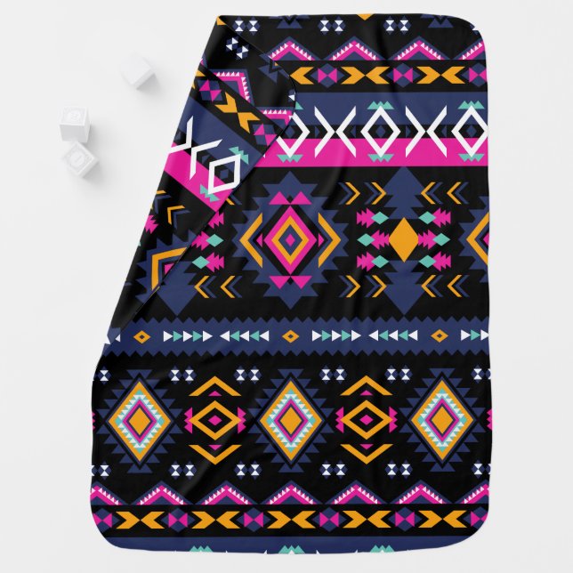 Colorful Aztec Baby Blanket (In Situ)