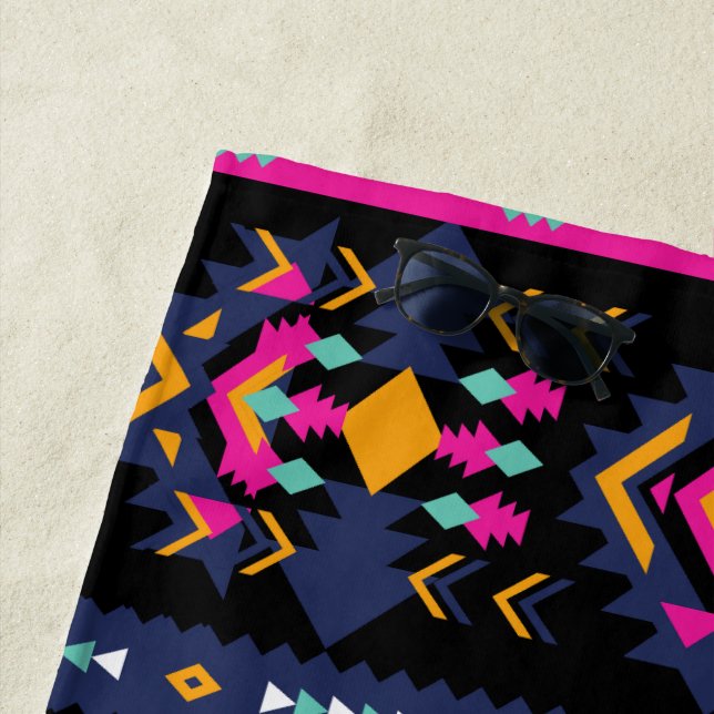 Colorful Aztec Beach Towel (In Situ)