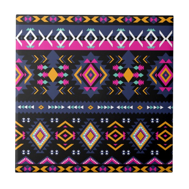 Colorful Aztec Ceramic Tile (Front)