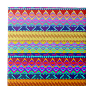 Colorful Aztec Design Ceramic Tile