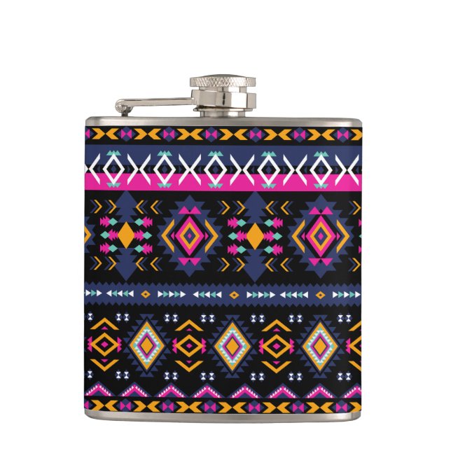 Colorful Aztec Flask (Front)