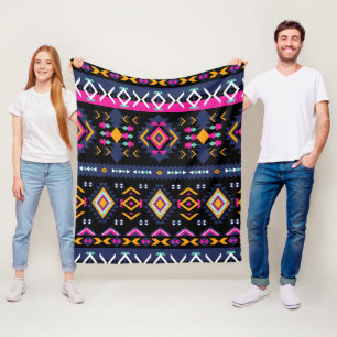 Colorful Aztec Fleece Blanket