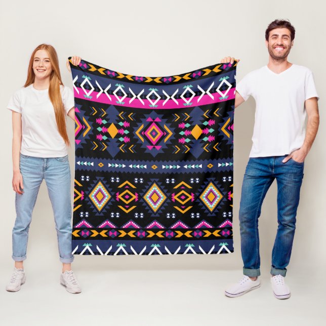 Colorful Aztec Fleece Blanket (In Situ)