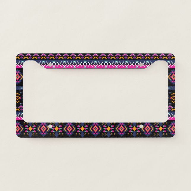 Colorful Aztec License Plate Frame (Front)