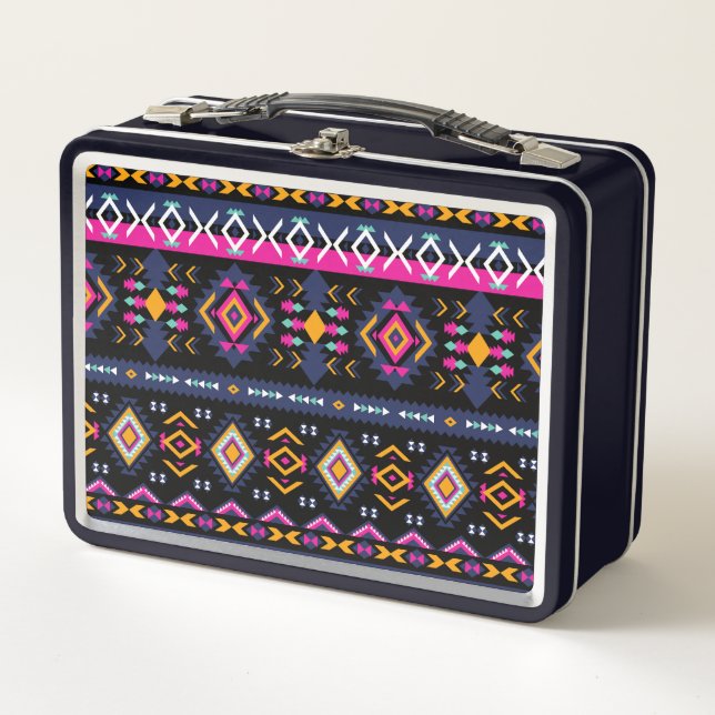 Colorful Aztec Metal Lunch Box (Front)