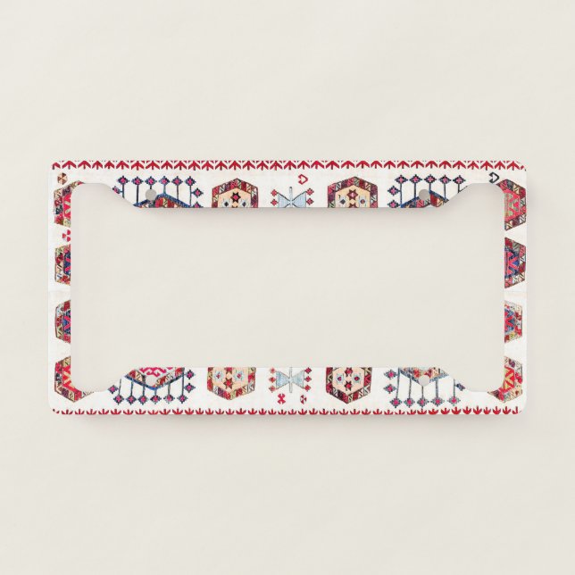 Colorful Aztec Pattern Accent License Plate Frame (Front)