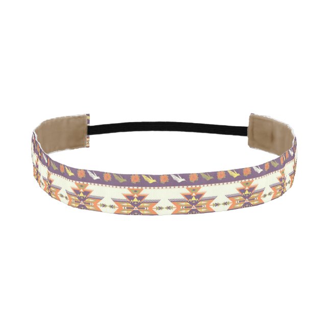Colorful aztec pattern athletic headband (Front)