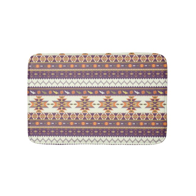 Colorful aztec pattern bathroom mat (Front)