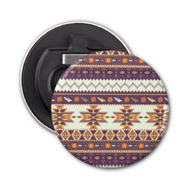 Colorful aztec pattern bottle opener (Front)