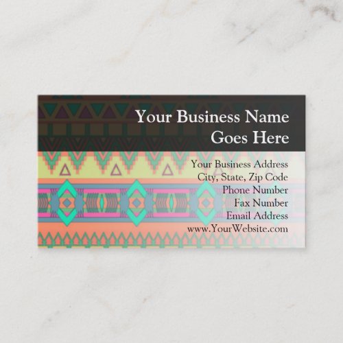 Colorful Aztec Pattern Business Cards