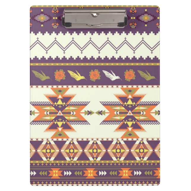 Colorful aztec pattern clipboard (Front)