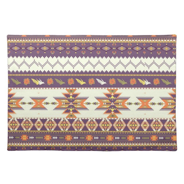 Colorful aztec pattern cloth placemat (Front)