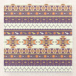 Colorful aztec pattern glass coaster