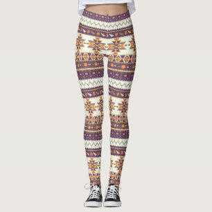 Colorful aztec pattern leggings