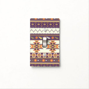 Colorful aztec pattern light switch cover