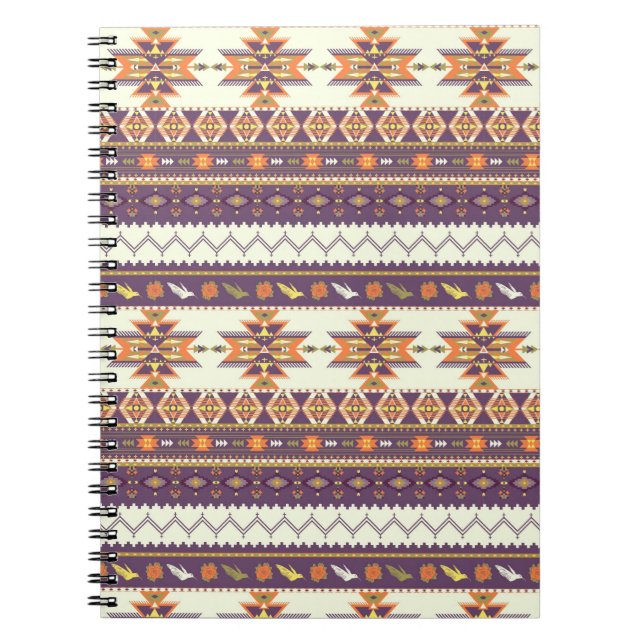 Colorful aztec pattern notebook (Front)