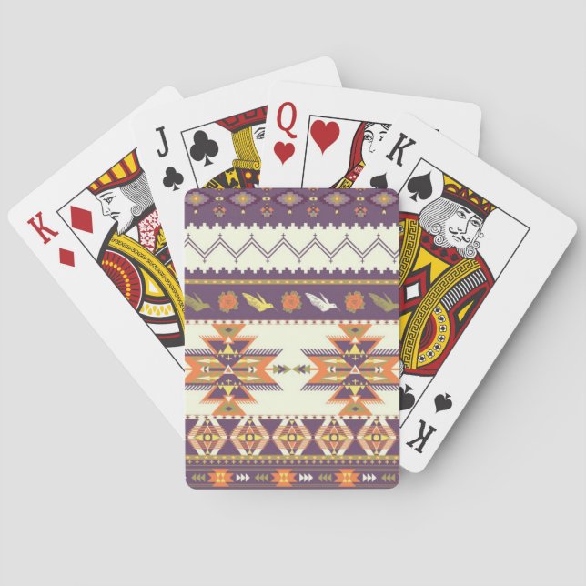 Colorful aztec pattern poker cards (Back)