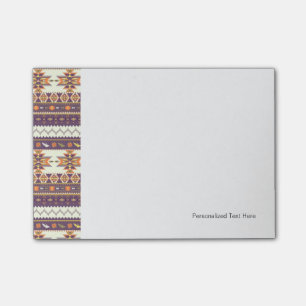 Colorful aztec pattern post-it notes