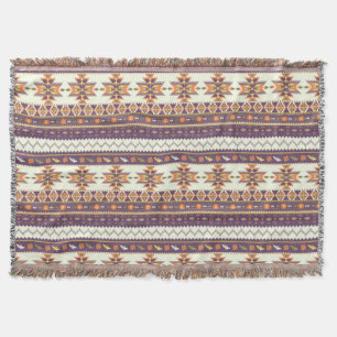 Colorful aztec pattern throw blanket