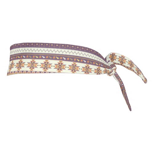 Colorful aztec pattern tie headband