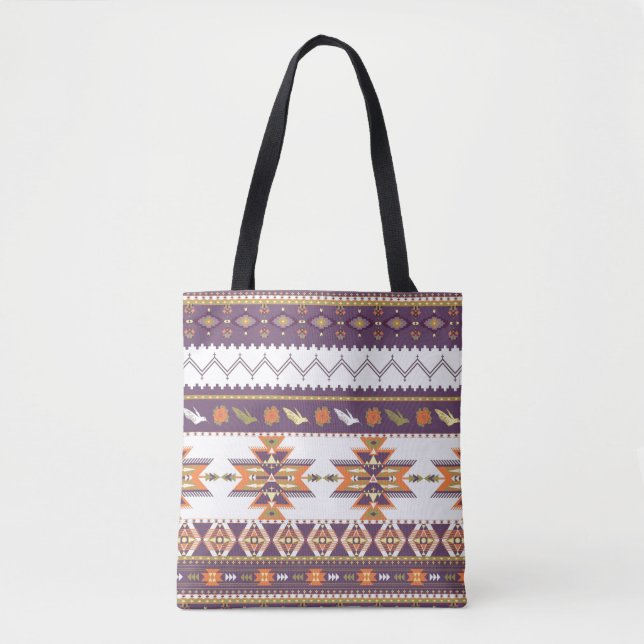 Colorful aztec pattern tote bag (Front)