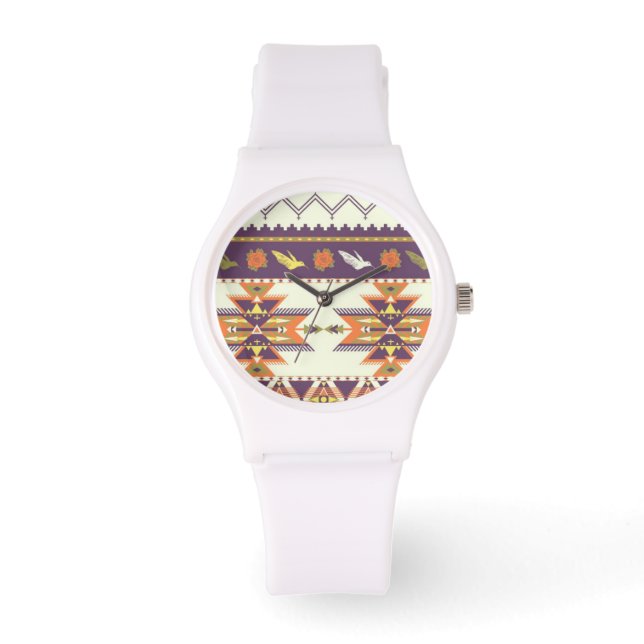 Colorful aztec pattern watch (Front)