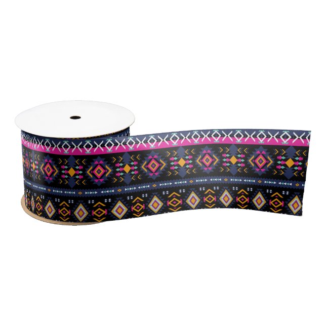 Colorful Aztec Satin Ribbon (Spool)