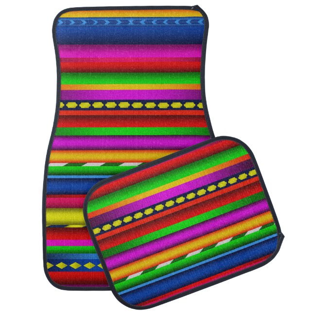 Colorful Aztec Texture Car Mats (Set)