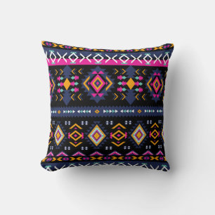 Colorful Aztec Throw Pillow