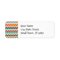 Colorful Aztec Tribal Chevron ZigZag Stripes Print Label