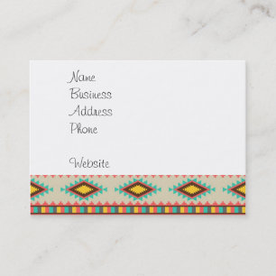 Colorful Aztec Tribal Native American Diamonds Business Card