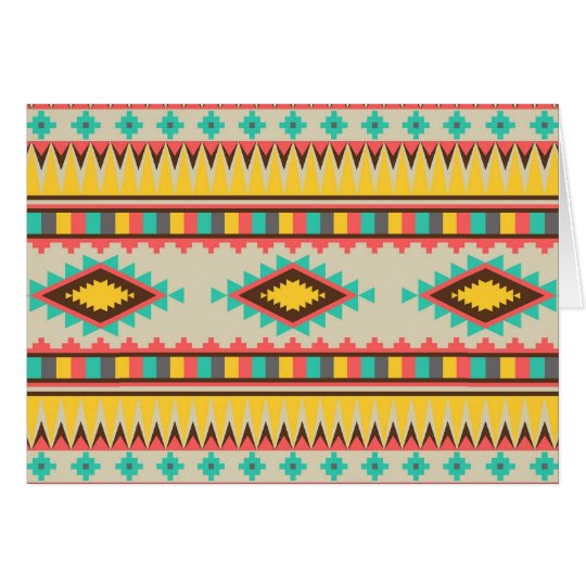 Colorful Aztec Tribal Native American Diamonds Card