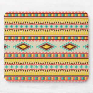 Colorful Aztec Tribal Native American Diamonds Mouse Pad