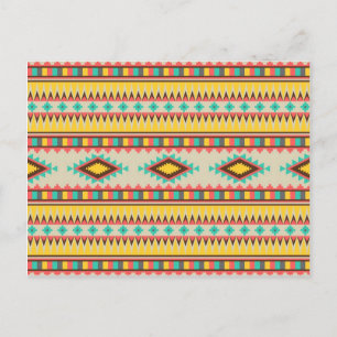 Colorful Aztec Tribal Native American Diamonds Postcard