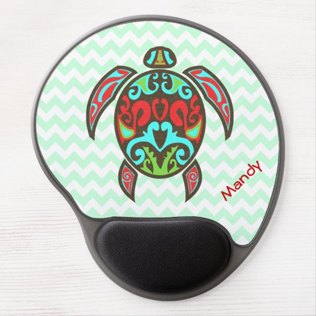 Colorful Aztec Turtle Custom Gel Mouse Pad (Front)