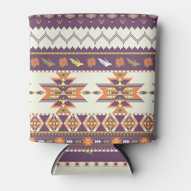 Colorful Aztec: vibrant seamless pattern. Can Cooler (Front)