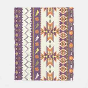Colorful Aztec: vibrant seamless pattern. Fleece Blanket