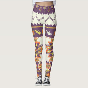 Colorful Aztec: vibrant seamless pattern. Leggings