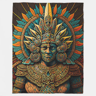 Colorful Aztec Warrior Blanket