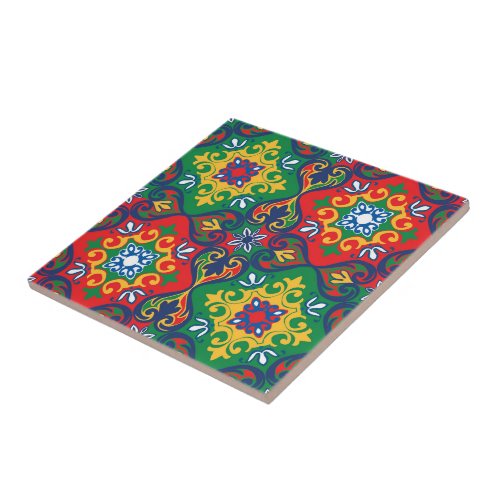 Colorful Azulejo red green yellow Ceramic Tile